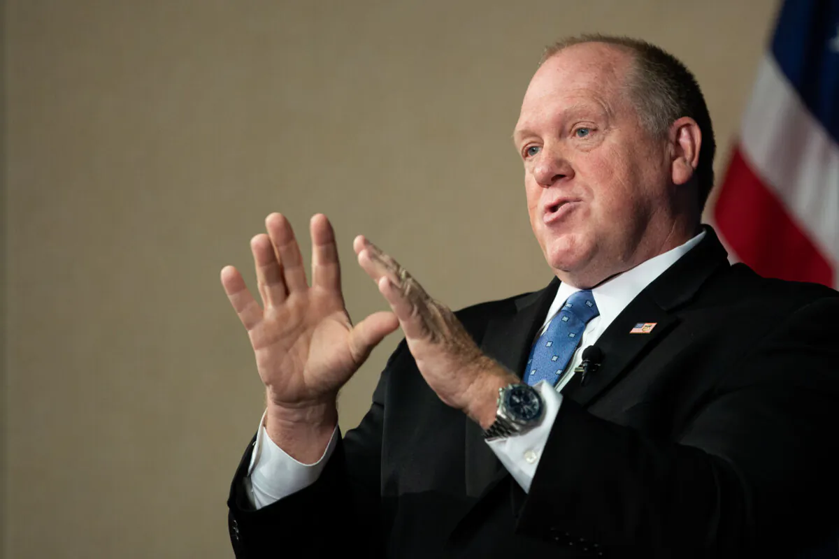ICE Deputy Director Tom Homan speaks at the National Press Club at an event hosted by the Center for Immigration Studies on June 5, 2018. (Charlotte Cuthbertson/The Epoch Times)