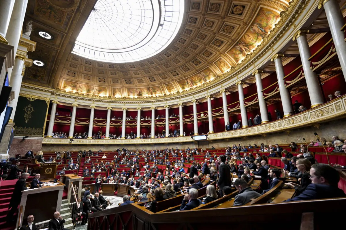 Members of the French executive branch and lawmakers
attend a session at the National Assembly in Paris on Nov. 26, 2024. (Bertrand Guay/ AFP via Getty Images)