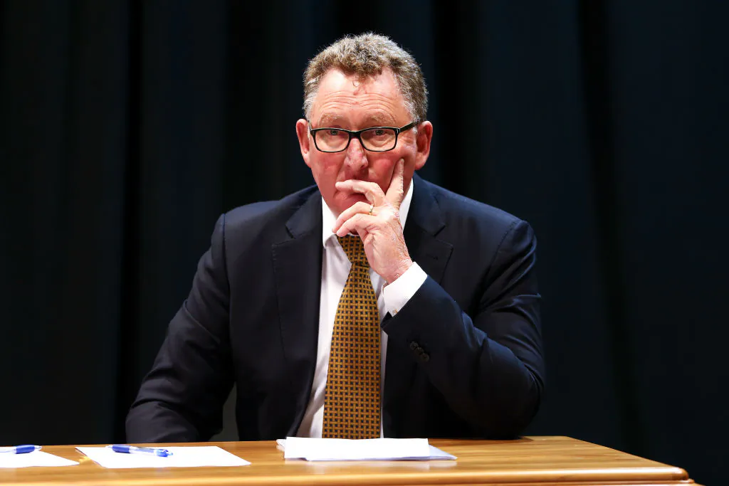Reserve Bank Governor Adrian Orr looks on at a press conference at Parliament in Wellington, New Zealand, on March 26, 2018. (Hagen Hopkins/Getty Images)