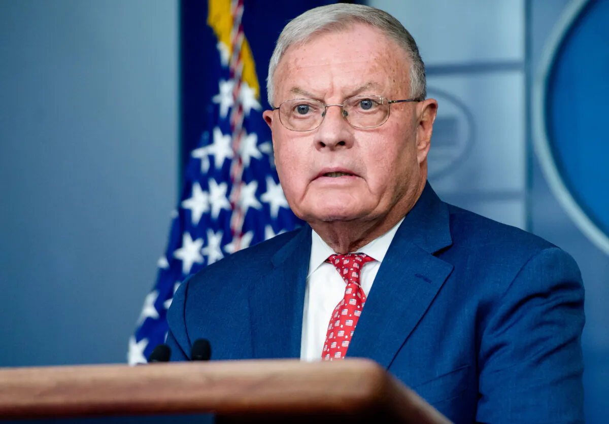 Keith Kellogg, national security adviser to U.S. Vice President Mike Pence, speaks during a press briefing in the Brady Briefing Room of the White House in Washington, on Sept. 22, 2020. (Saul Loeb/AFP via Getty Images)