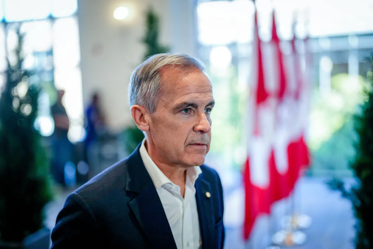 Former Bank of Canada governor Mark Carney leaves after speaking to reporters at the Liberal caucus retreat in Nanaimo, B.C., on Sept. 10, 2024. (The Canadian Press/Darryl Dyck)