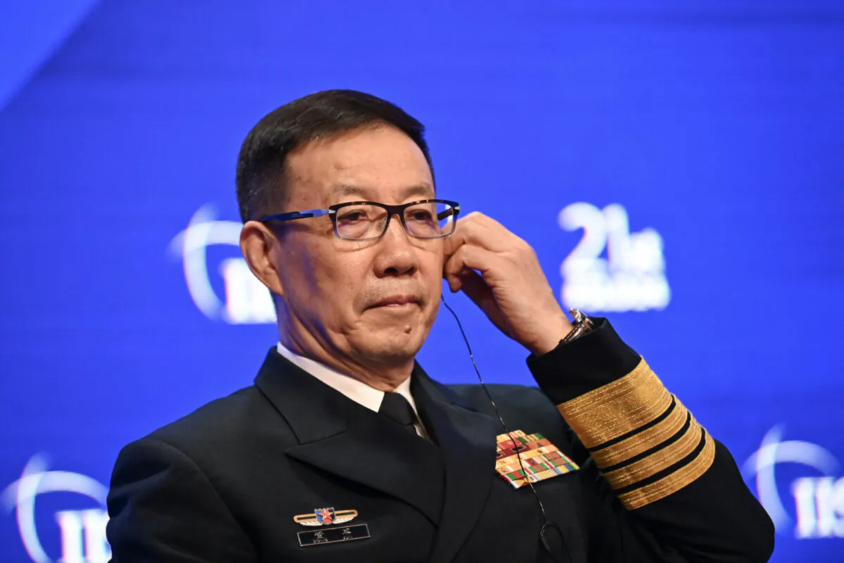 China's Defense Minister Dong Jun attends the 21st Shangri-La Dialogue summit at the Shangri-La Hotel in Singapore on June 2, 2024. (Nhac Nguyen/ AFP via Getty Images)