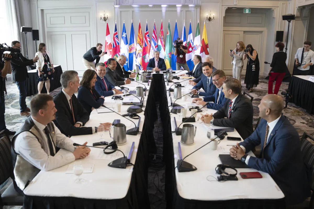 Canada's premiers take part in a photo opportunity during the Council of the Federation meetings in Halifax on July 16, 2024. (THE CANADIAN PRESS/Darren Calabrese)