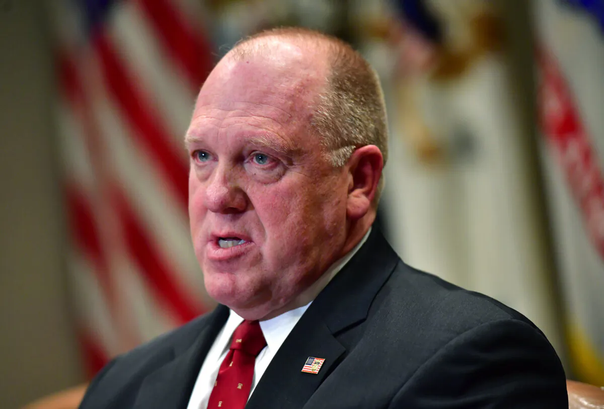 Tom Homan is seen giving remarks during a law enforcement roundtable on sanctuary cities held by President Donald Trump, in the Roosevelt Room at the White House on March 20, 2018 in Washington, D.C. (Photo by Kevin Dietsch-Pool/Getty Images)