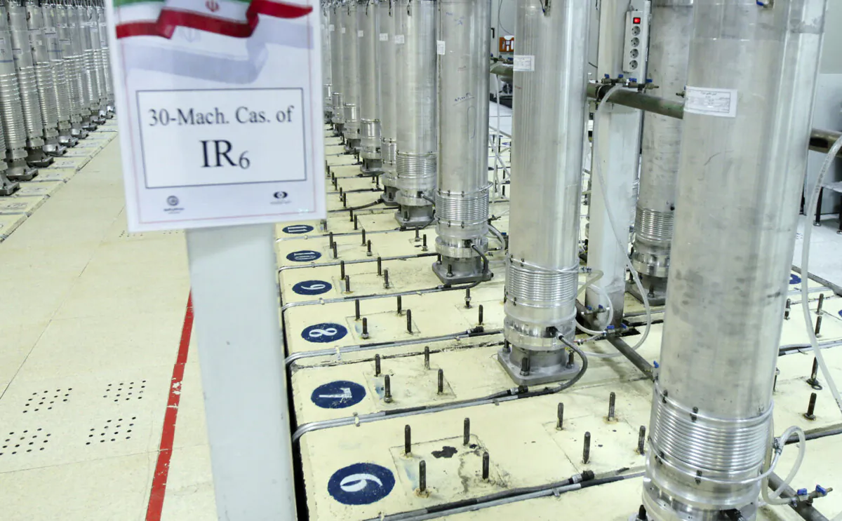 Centrifuge machines at the Natanz uranium enrichment facility in Iran, on Nov. 5, 2019. (Atomic Energy Organization of Iran via AP)