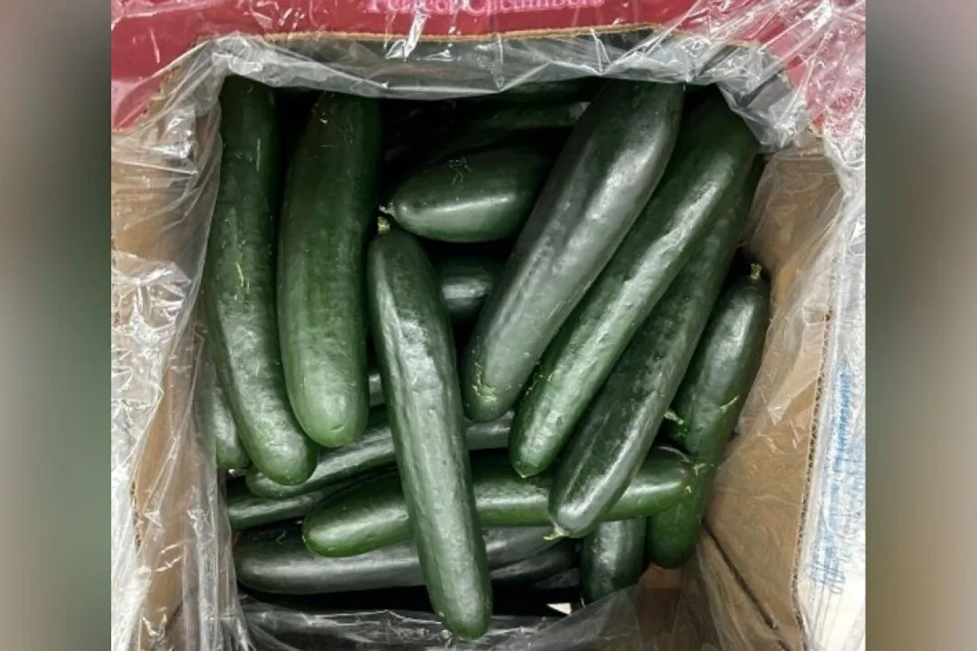 A box of recalled SunFed cucumbers. (FDA)