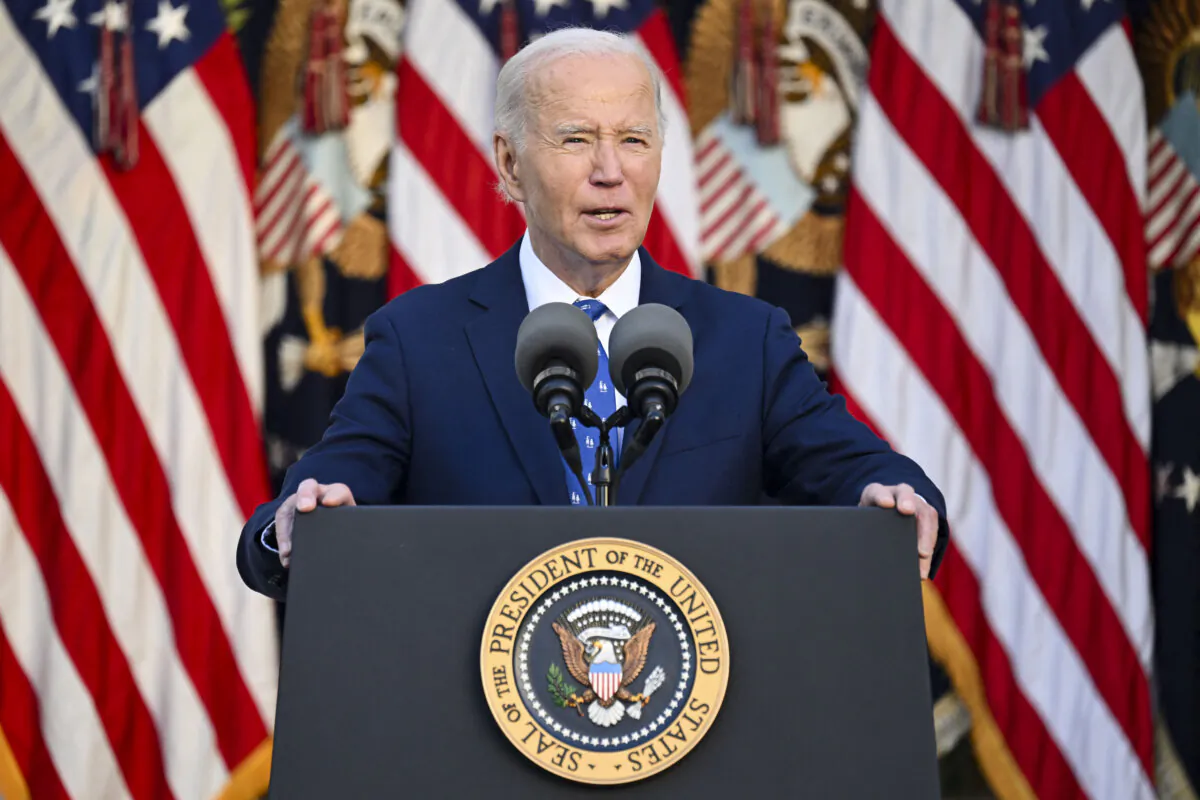 US President Joe Biden in the Rose Garden of the White House, on November 26, 2024. (Saul Loeb/AFP via Getty Images)