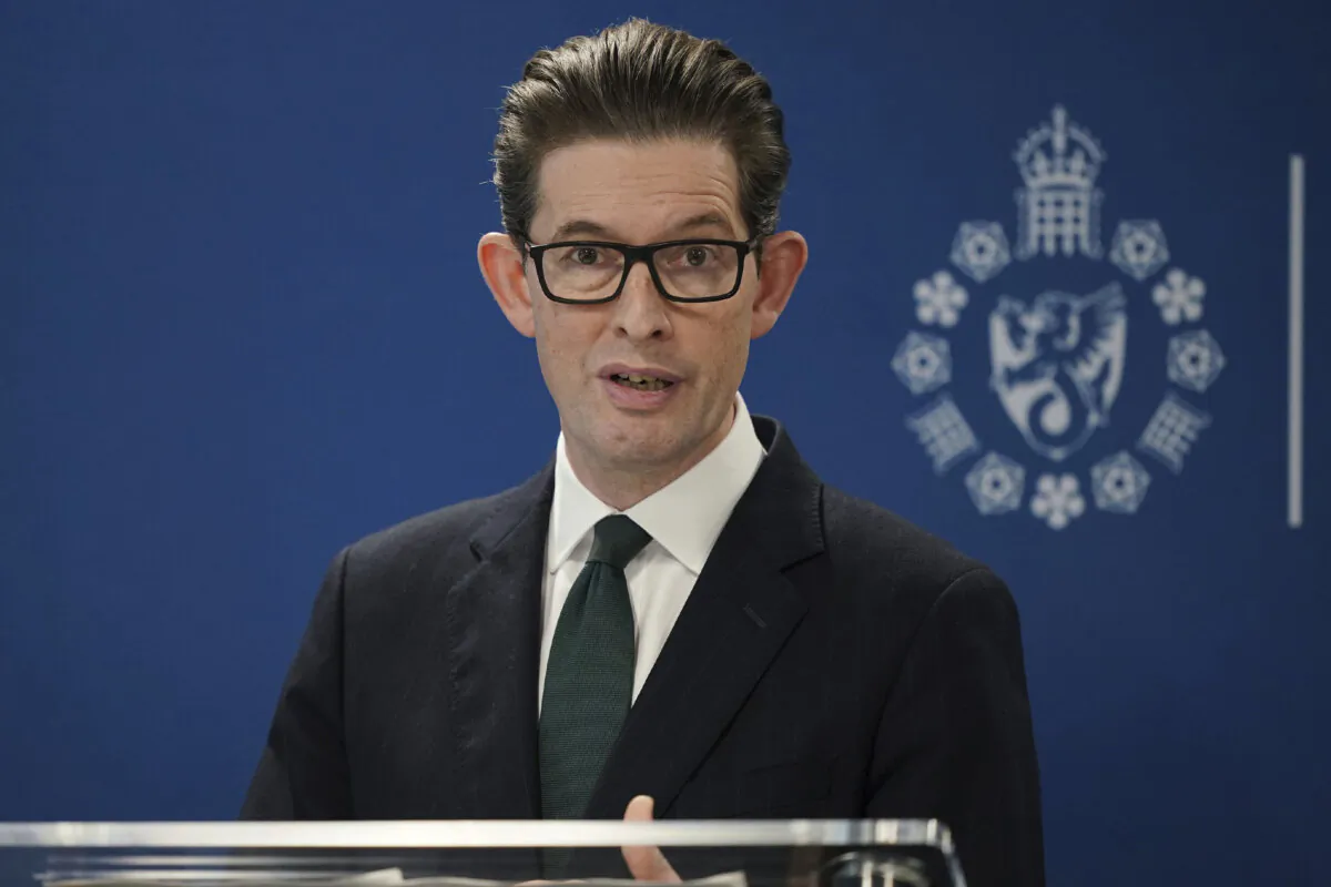Ken McCallum, director general of MI5, delivers the annual director general's speech at the Counter Terrorism Operations Centre in London, on Oct. 8, 2024. (Yui Mok/PA via AP)