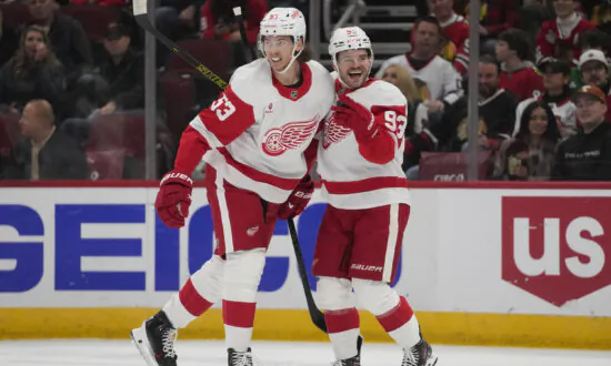 Larkin and DeBrincat Lead Red Wings to 4–1 Win Over Blackhawks
