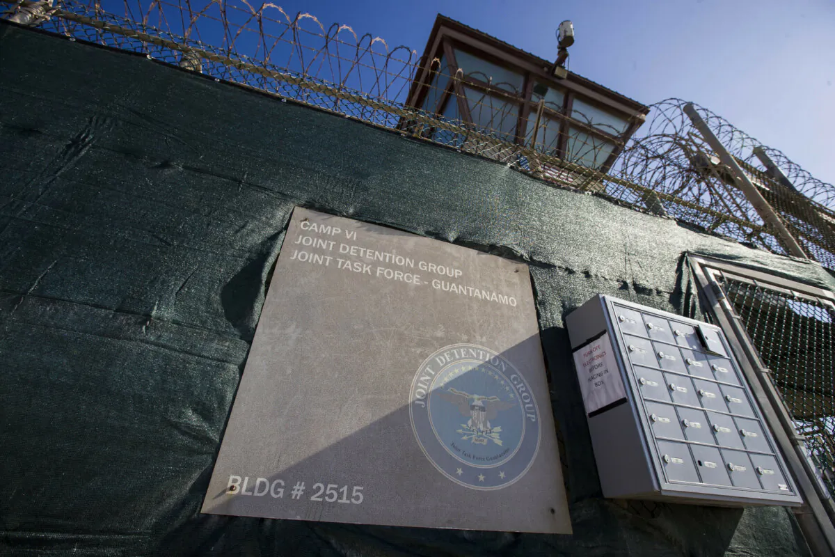 In this photo reviewed by U.S. military officials, the control tower of Camp VI detention facility is seen in Guantanamo Bay Naval Base, Cuba, on April 17, 2019. (Alex Brandon/AP Photo)