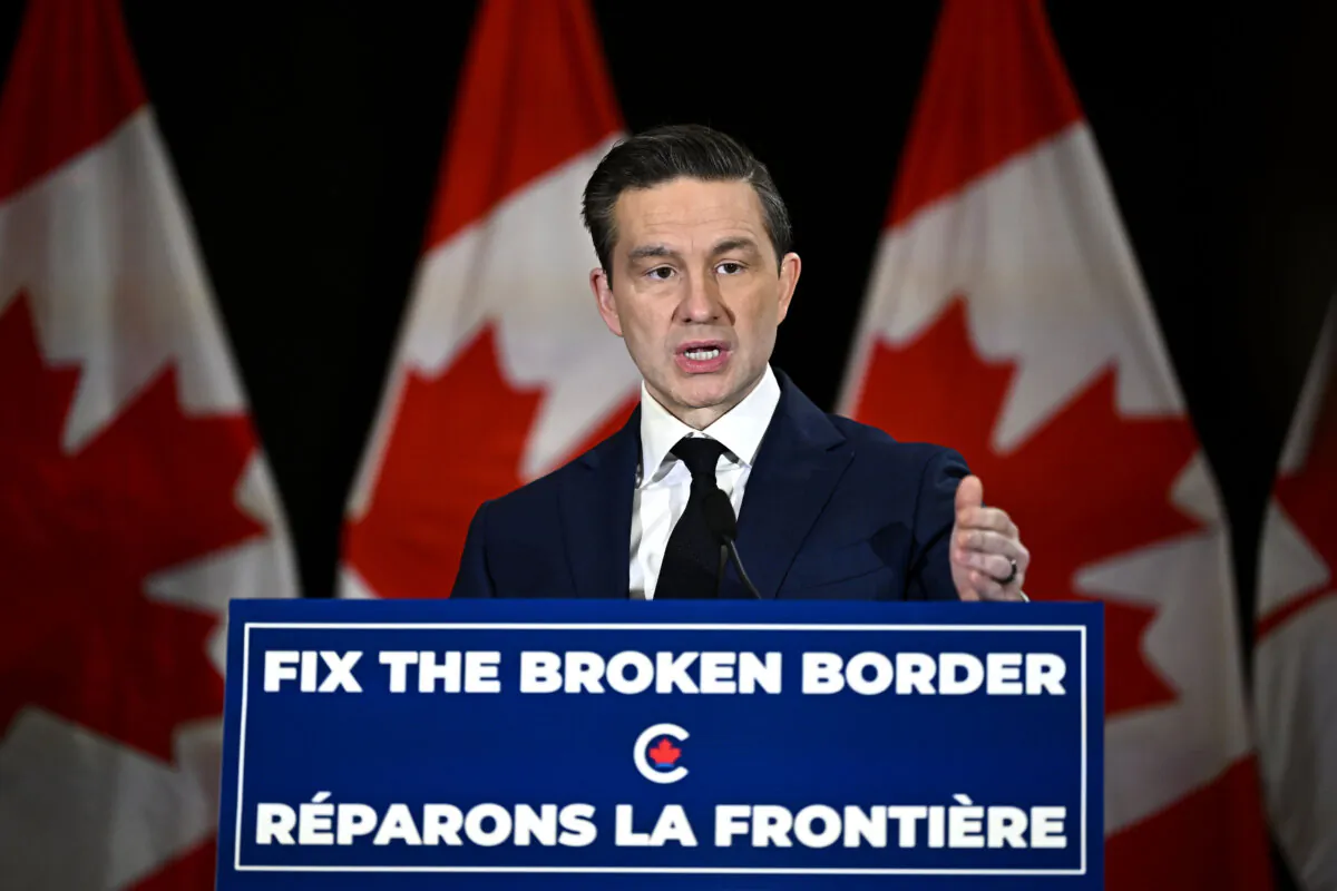 Conservative Leader Pierre Poilievre holds a press conference in Ottawa on Dec. 1, 2024. (The Canadian Press/Justin Tang)