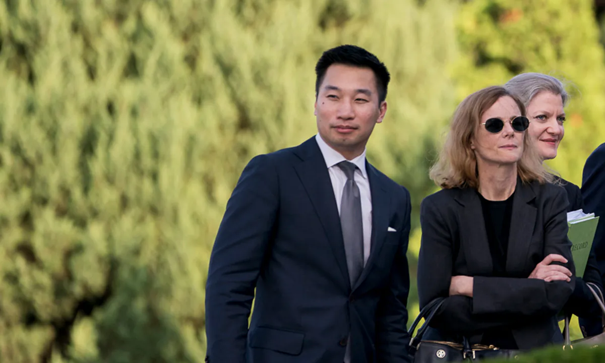 (L–R) U.S. Deputy Assistant Secretary for the Bureau of East Asian and Pacific Affairs Alex Wong, aide Lisa Kenna, and NSC Korea director Allison Hooker walk back into the Park Hwa Guest House after attending a meeting with Kim Yong Chol, a North Korean senior ruling party official and former intelligence chief, in Pyongyang, North Korea, on July 6, 2018. (Andrew Harnik/Pool/AFP via Getty Images)