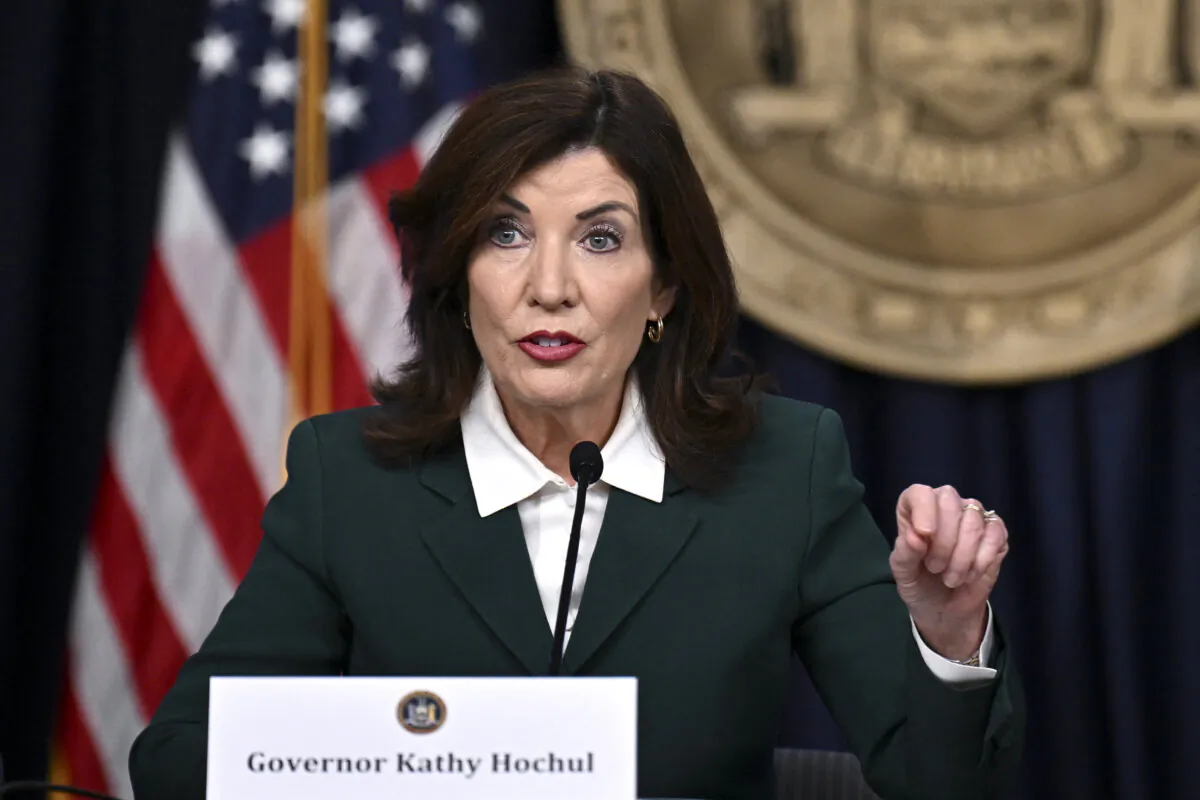 New York Gov. Kathy Hochul speaks during a press conference in New York City on Nov. 14, 2024. (Angela Weiss/AFP via Getty Images)