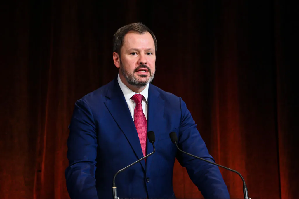Minister for Industry and Science, Ed Husic MP, speaks during a jobs and skills summit at Parliament House in Canberra, Australia, on Sept. 1, 2022. (Martin Ollman/Getty Images)