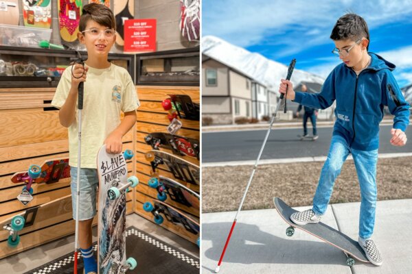 13-Year-Old Boy Doesn't Let Blindness Stop Him Skateboarding: 'It's Really Fun'