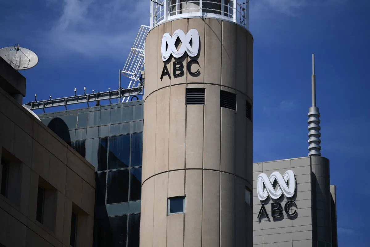 Logos for Australia's public broadcaster ABC are seen in Sydney, Australia, on Sept. 27, 2018. (SAEED KHAN/AFP via Getty Images)