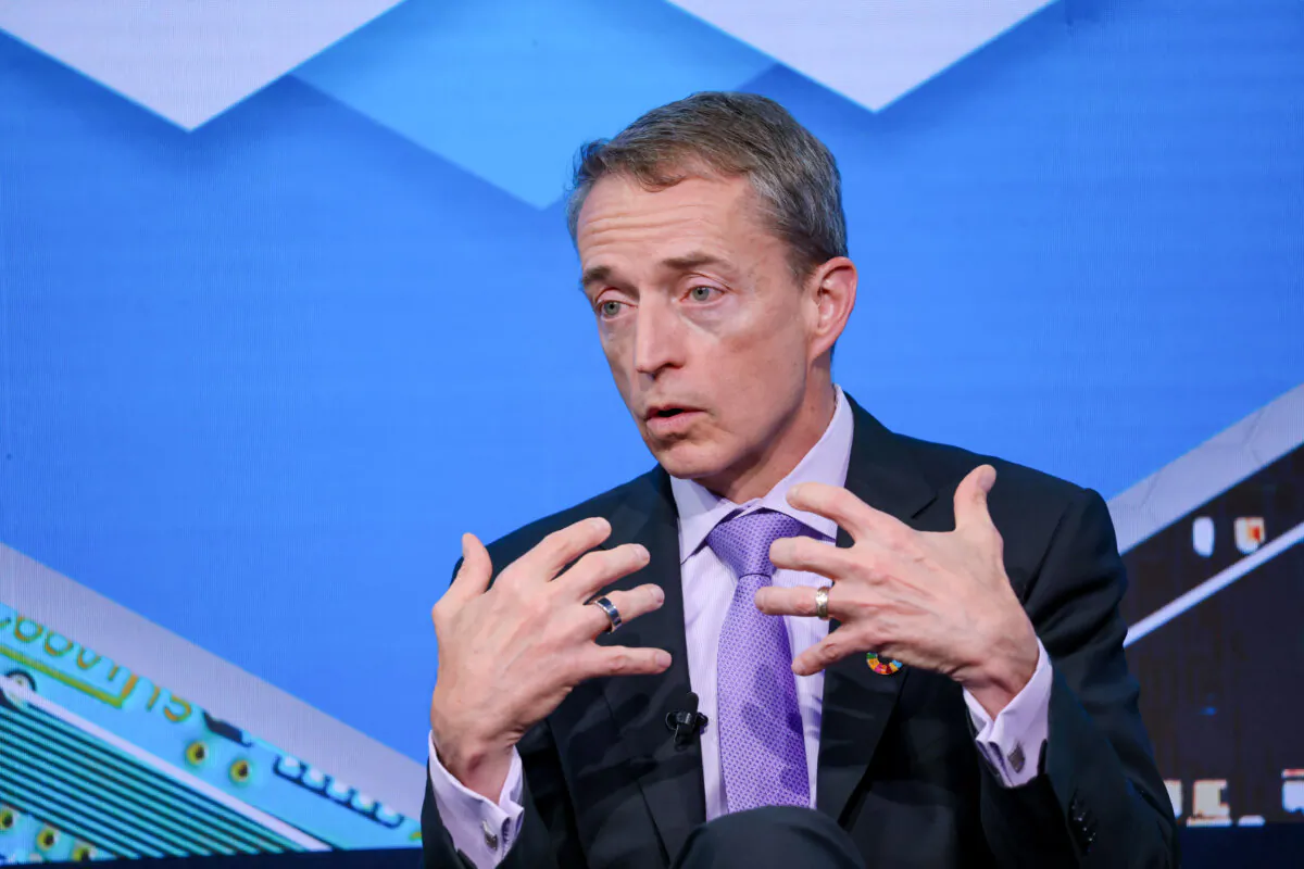 Intel CEO Pat Gelsinger speaks during a panel session of the World Economic Forum in Davos, Switzerland, on May 25, 2022. (Hollie Adams/Bloomberg via Getty Images)
