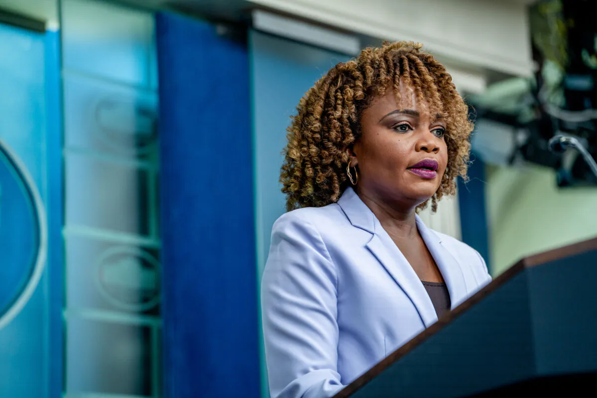 White House press secretary Karine Jean-Pierre in Washington on Nov. 7, 2024. (Madalina Vasiliu/The Epoch Times)
