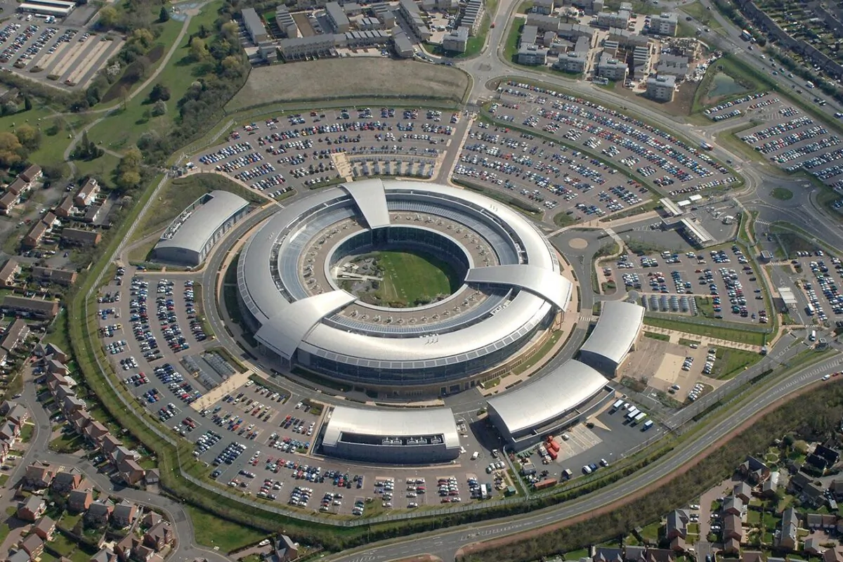 Undated handout file photo of the GCHQ building in Cheltenham, England. (GCHQ)