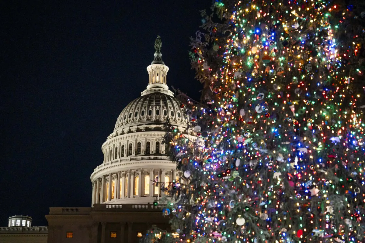 The U.S. Capitol Christmas Tree Lighting Ceremony in Washington on Dec. 3, 2024. (Madalina Vasiliu/The Epoch Times)