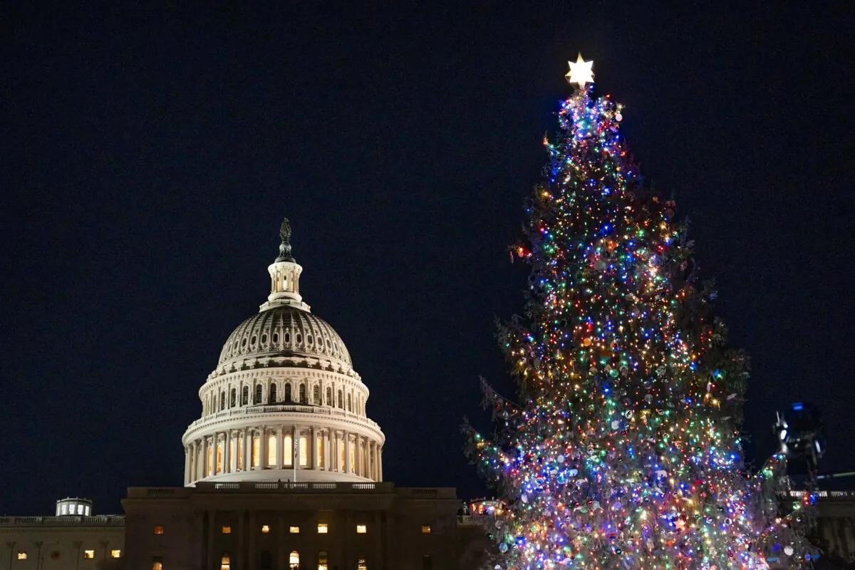 The U.S. Capitol Christmas Tree Lighting Ceremony in Washington on Dec. 3, 2024. (Madalina Vasiliu/The Epoch Times)