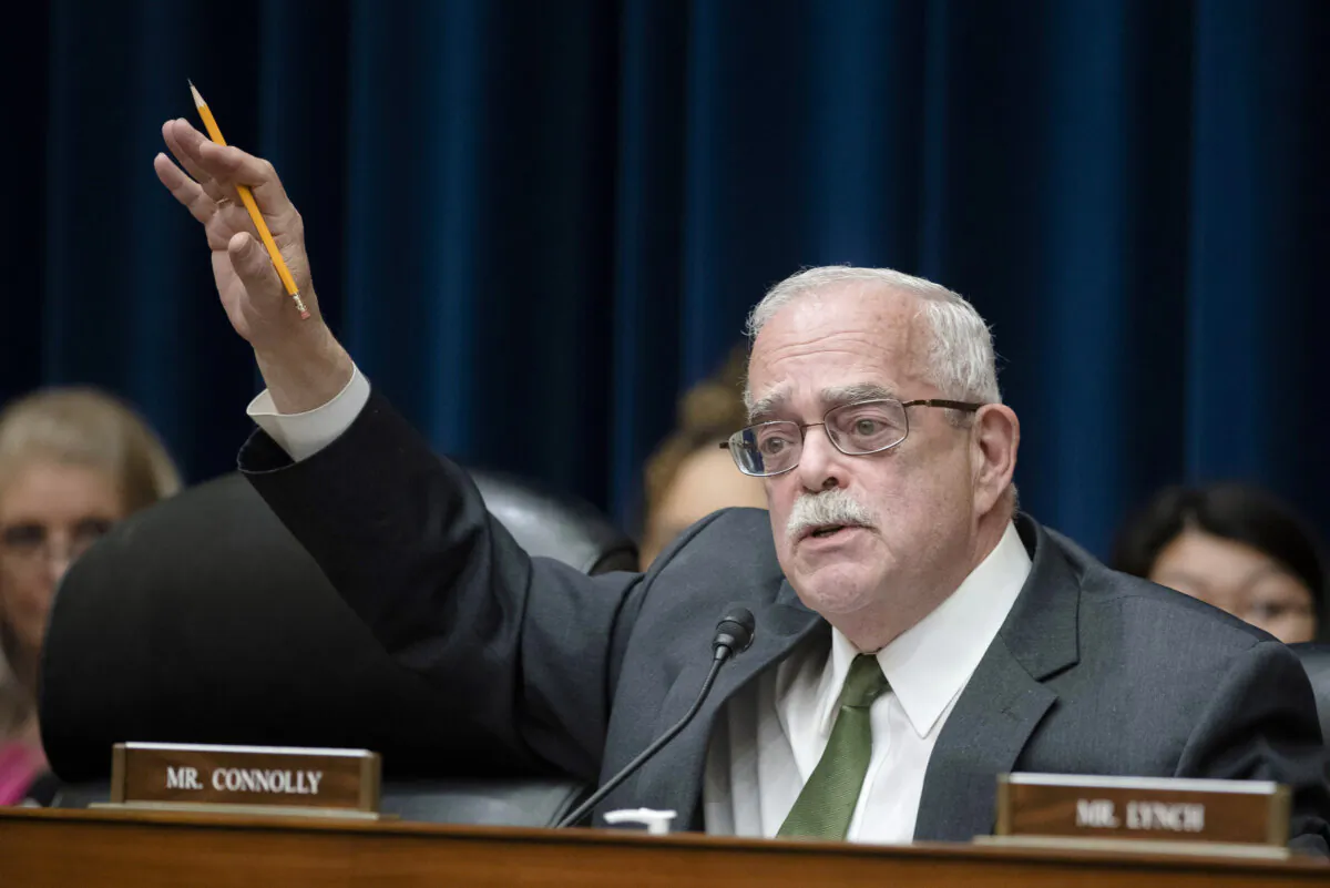 Rep. Gerry Connolly (D-Va.) questions witnesses during a House Oversight and Accountability Committee hearing on March 29, 2023. (Cliff Owen/AP Photo)