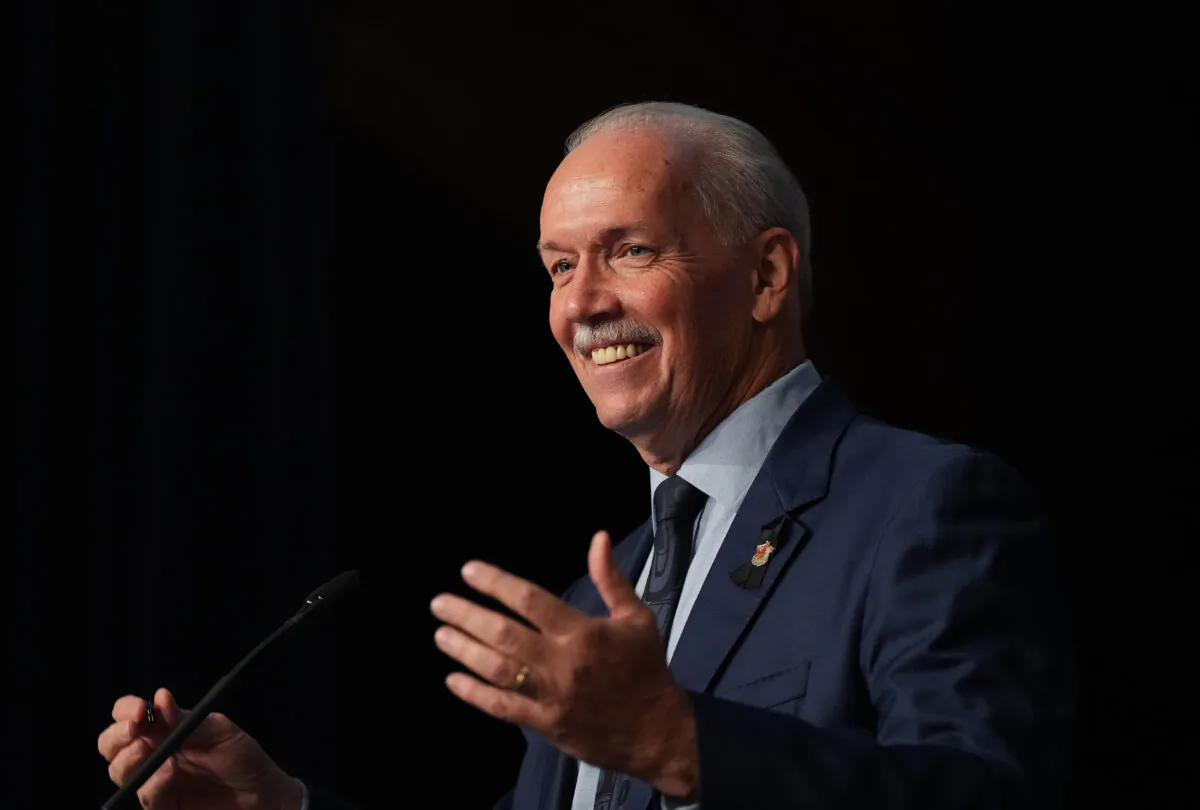 B.C. Premier John Horgan makes an address, in Whistler, B.C., in this Sept. 16, 2022 file photo. (The Canadian Press/Darryl Dyck)