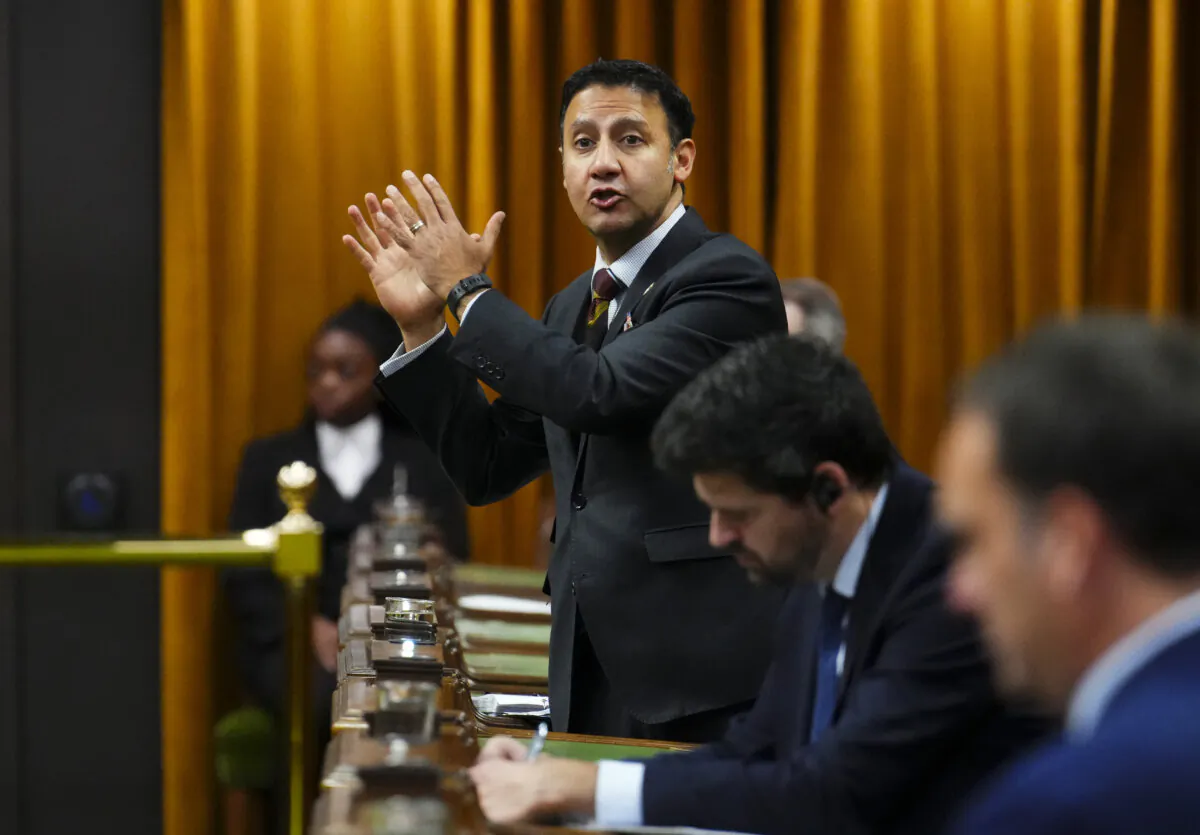 Minister of Justice and Attorney General of Canada Arif Virani rises during question period in House of Commons on Parliament Hill in Ottawa on Nov. 29, 2024. (The Canadian Press/Sean Kilpatrick)