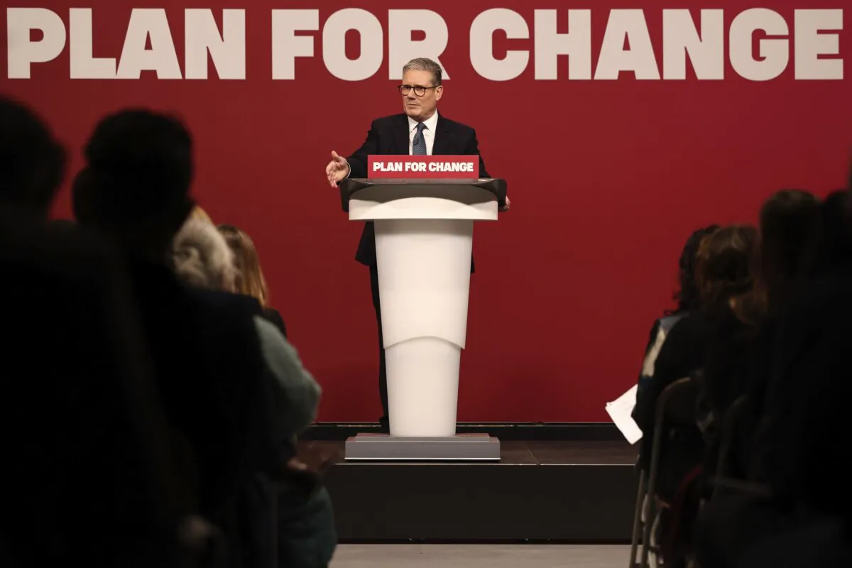 Prime Minister Sir Keir Starmer gives a speech setting out his government’s "plan for change," in Buckinghamshire, England, on Dec. 5, 2024. (Darren Staples/PA)