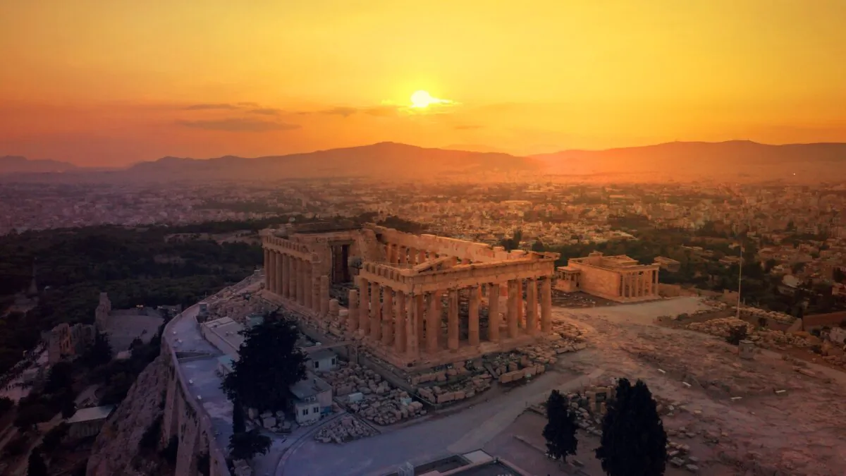 Atop the Acropolis hill sits the Parthenon, just part of the rich cultural heritage of Athens. (Aerial-motion/Shutterstock)