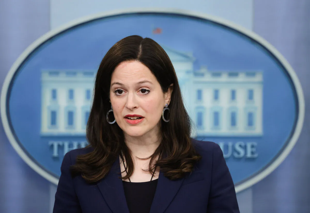 U.S. deputy national security adviser for cyber and emerging technology Anne Neuberger speaks during a White House daily press briefing at the James S. Brady Press Briefing Room of the White House on March 21, 2022. (Alex Wong/Getty Images)