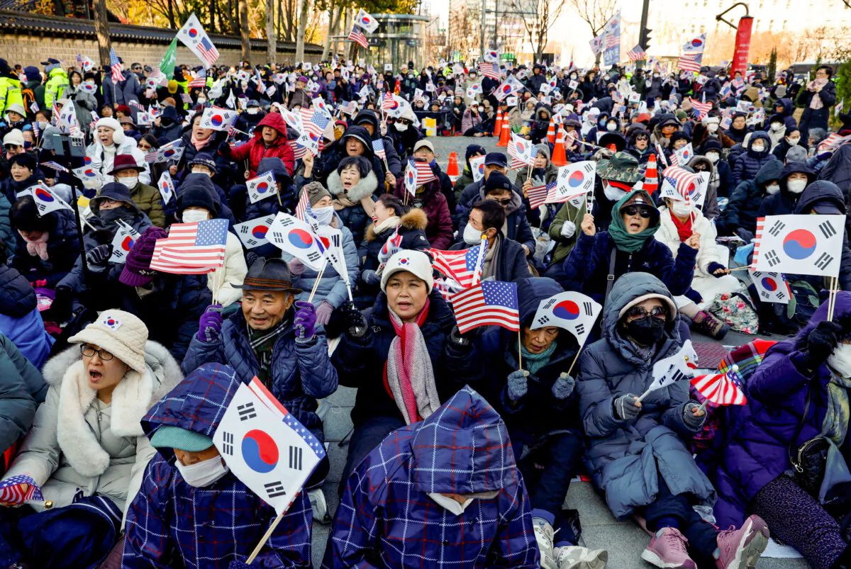 Protesters from conservative groups attend a rally supporting South Korean President Yoon Suk Yeol in Seoul, South Korea, on Dec. 4, 2024. (Kim Kyung-Hoon/Reuters)