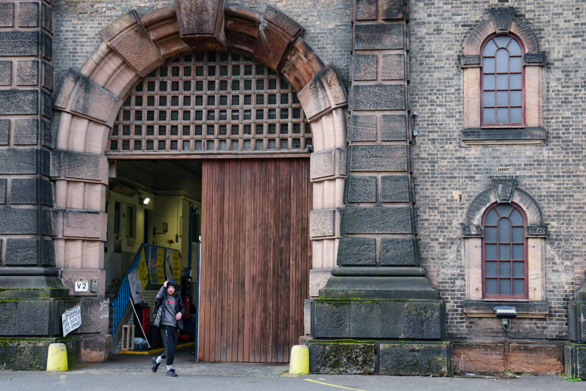 A person seen outside HM Prison Wandsworth in London, England, on Oct. 22, 2024. (Ben Whitley/PA Wire)