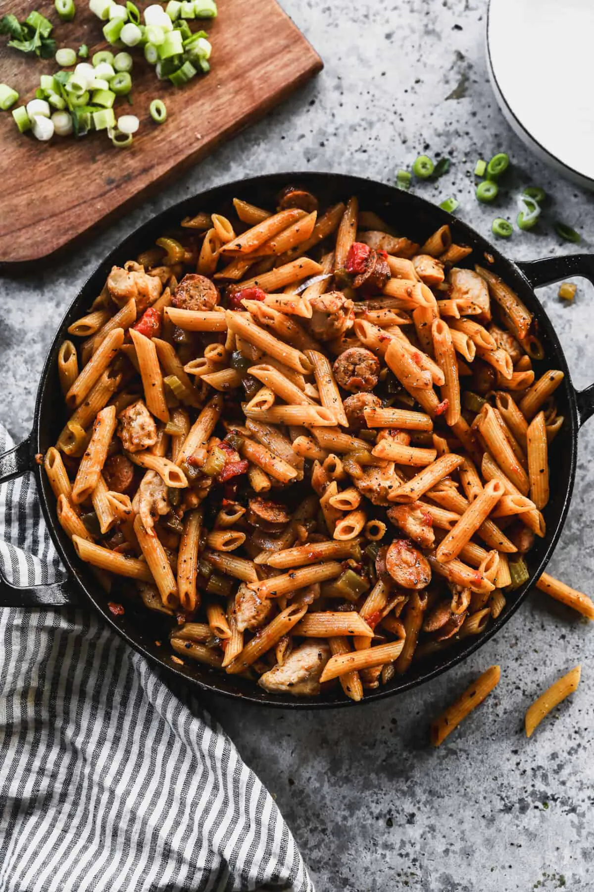 This cajun Pastalaya recipe is a fun twist on Jambalaya, with delicious and bold flavors, and on the table in about 30 minutes. (Lauren Allen)