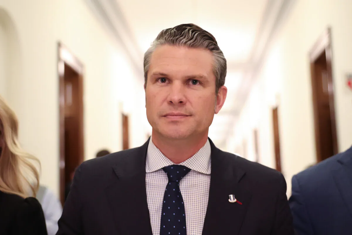 Pete Hegseth arrives for a meeting at the U.S. Capitol, on Dec. 4, 2024. (Kevin Dietsch/Getty Images)