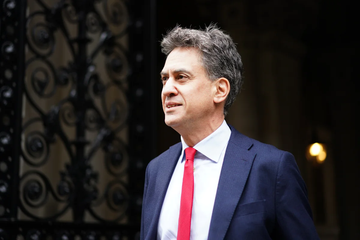 Energy Security and Net Zero Secretary Ed Miliband arrives in Downing Street for a Cabinet meeting in London, England, on Oct. 15, 2024. (Ben Whitley/PA Wire)