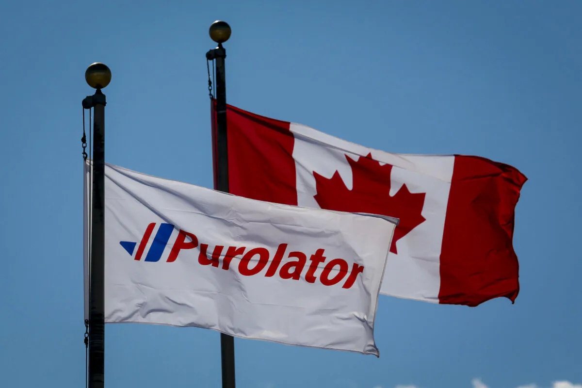 The main Purolator sort plant is seen in Calgary, on May 9, 2020. (The Canadian Press/Jeff McIntosh)