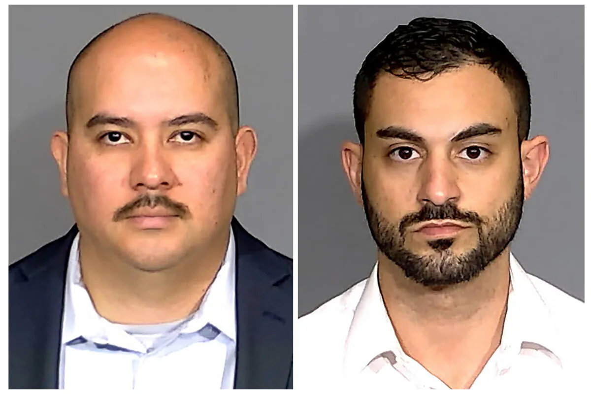 (Left) Officer Steven Sanchez. (Right) Officer Adam Ahmad. (Indianapolis Metropolitan Police Department via AP)