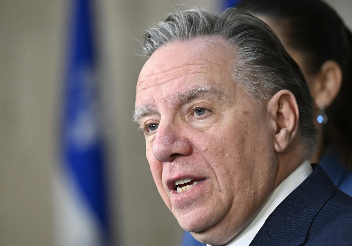 Quebec Premier Francois Legault speaks during a news conference at his office in Quebec City on Dec. 6, 2024. (The Canadian Press/Jacques Boissinot) 