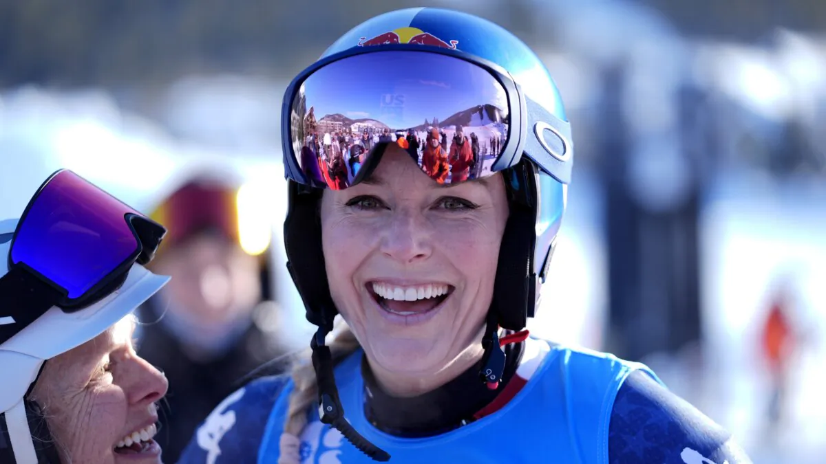 Lindsey Vonn talks with fans after racing at Copper Mountain Ski Resort, in Copper Mountain, Colo., on Dec. 8, 2024. (Robert F. Bukaty/AP Photo)
