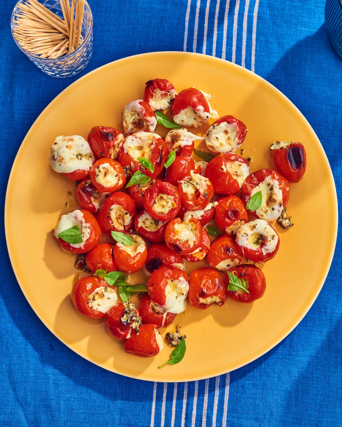 This three-ingredient fast and fancy appetizer features colorful peppers and milky mozzarella cheese. (Joe Lingeman/TCA)