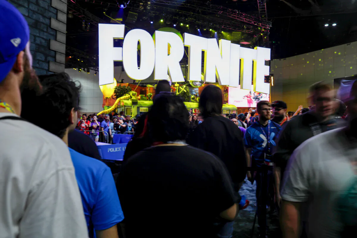The Fortnite booth is shown at E3 in Los Angeles, Calif, on June 12, 2018. (Mike Blake/Reuters)