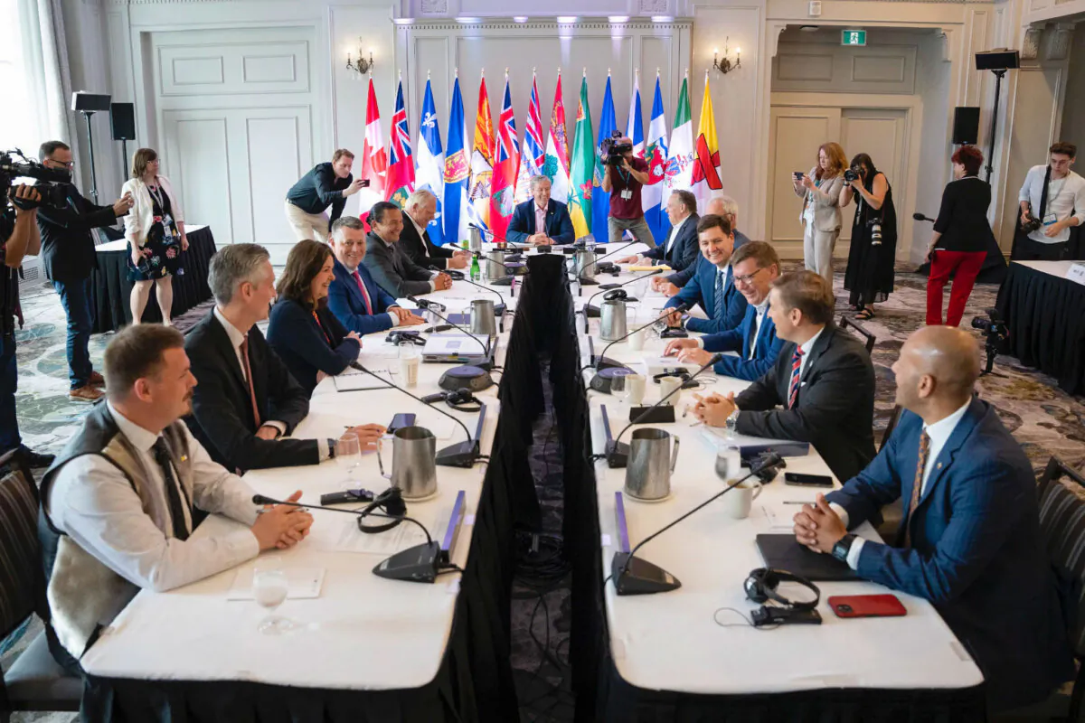 Canada's premiers take part in a photo opportunity during the Council of the Federation meetings in Halifax on July 16, 2024. (The Canadian Press/Darren Calabrese)