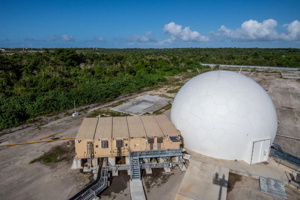 The AN/TPY-6 tracked a ballistic missile target and provided data to the Aegis Guam System to engage and intercept a target off the coast of Guam, on Dec. 10, 2004. (Courtesy of the Missile Defense Agency)