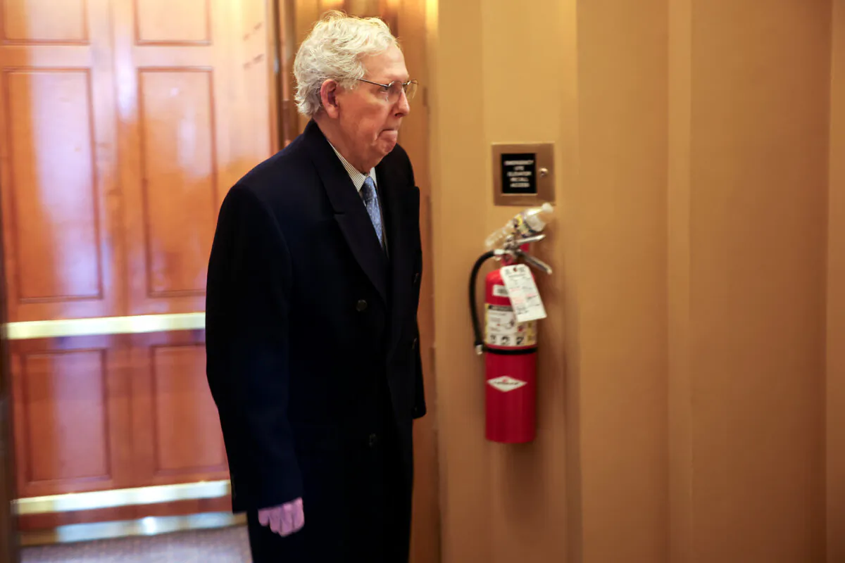 Sen. Mitch McConnell (R-Ky.) arrives at the U.S. Capitol on Dec. 5, 2024. (Win McNamee/Getty Images)