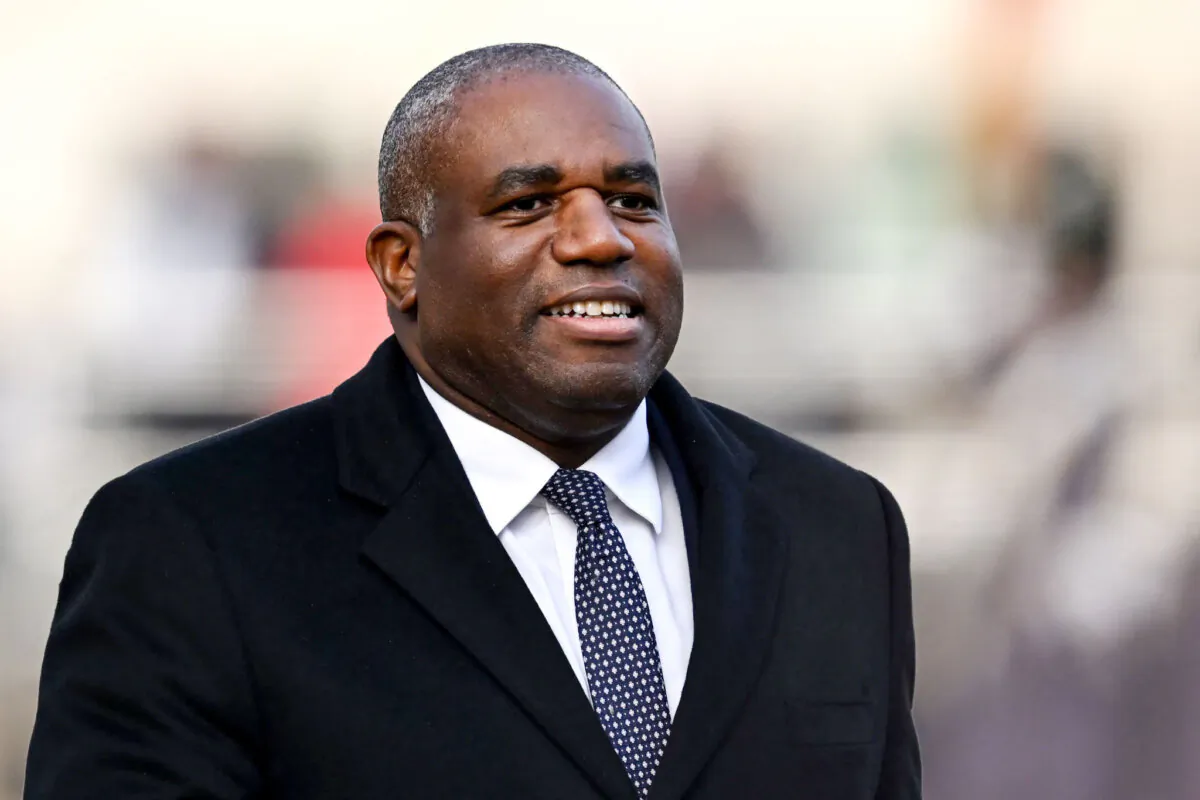 Foreign Secretary David Lammy during a ceremonial welcome for the Amir of the State of Qatar at Horse Guards parade in London on Dec. 3, 2024. (Leon Neal/Getty Images)