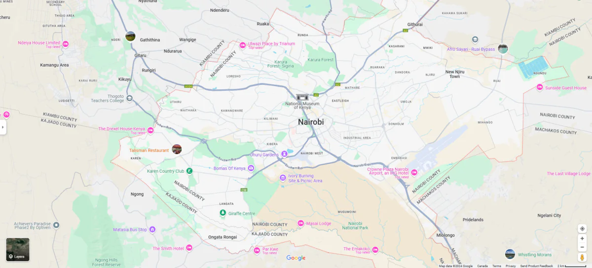 A map of Nairobi. (Google Maps)