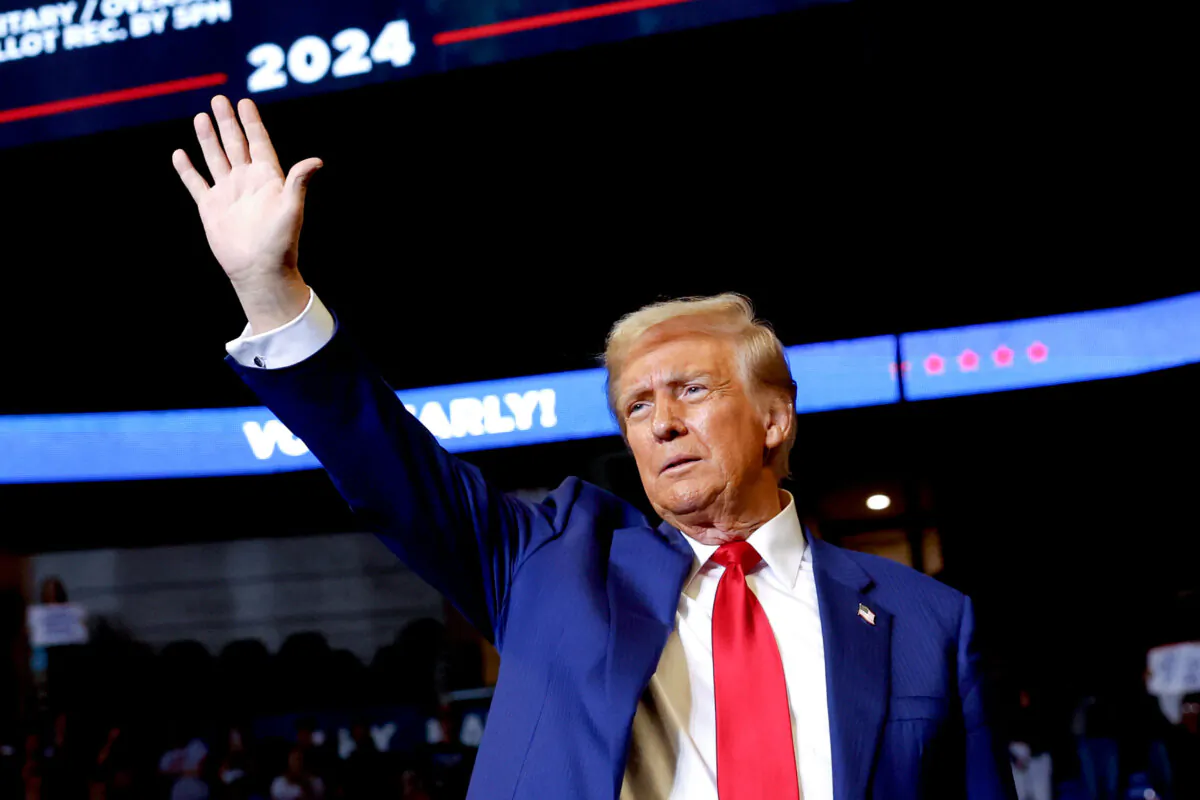 Former President Donald Trump during a campaign rally at Bryce Jordan Center in State College, Pa., on Oct. 26, 2024. (Anna Moneymaker/Getty Images)