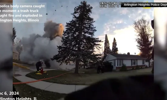 Police Body Camera Footage Shows Garbage Truck Exploding in Illinois