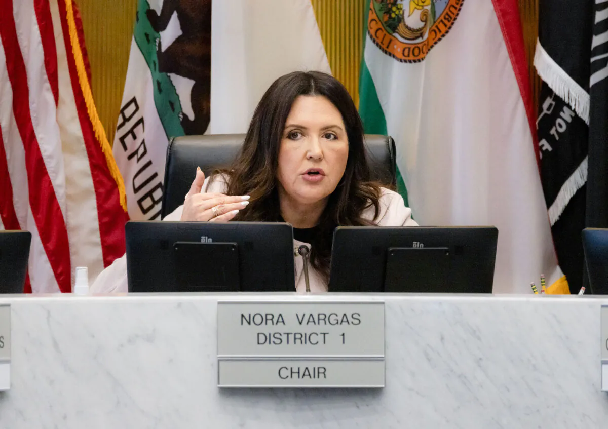 San Diego County Board of Supervisors Chair Nora Vargas in San Diego on Dec. 10, 2024. (John Fredricks/The Epoch Times)